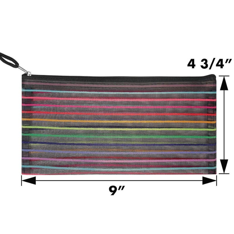 selizo 6 Pcs Pencil Pouch Plastic Pencil Cases Zipper Mesh Pouch Bag for Office Pen Cosmetic Makeup - Image 3
